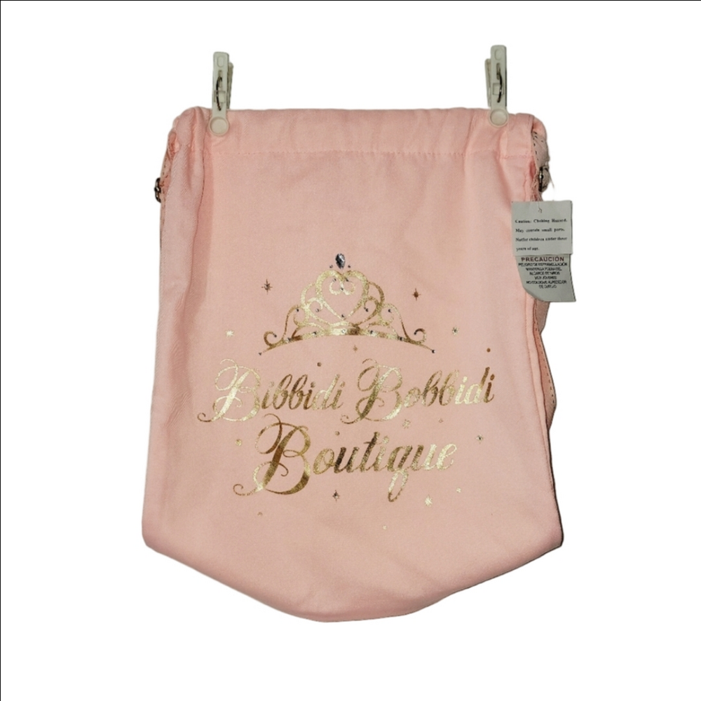 DISNEY PARKS "BIBBIDI BOBBIDI BOUTIQUE" Backpack Pink Gold Rhinestones NWT